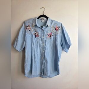 Vintage Jane Ashley Embroidered Western Cottagecore Style Top